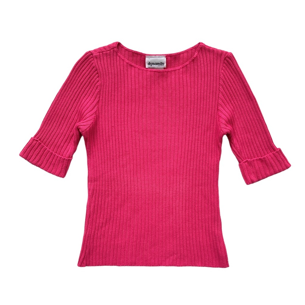 VTG 90s Hot Pink Ribbed Dynamite Top 🧨